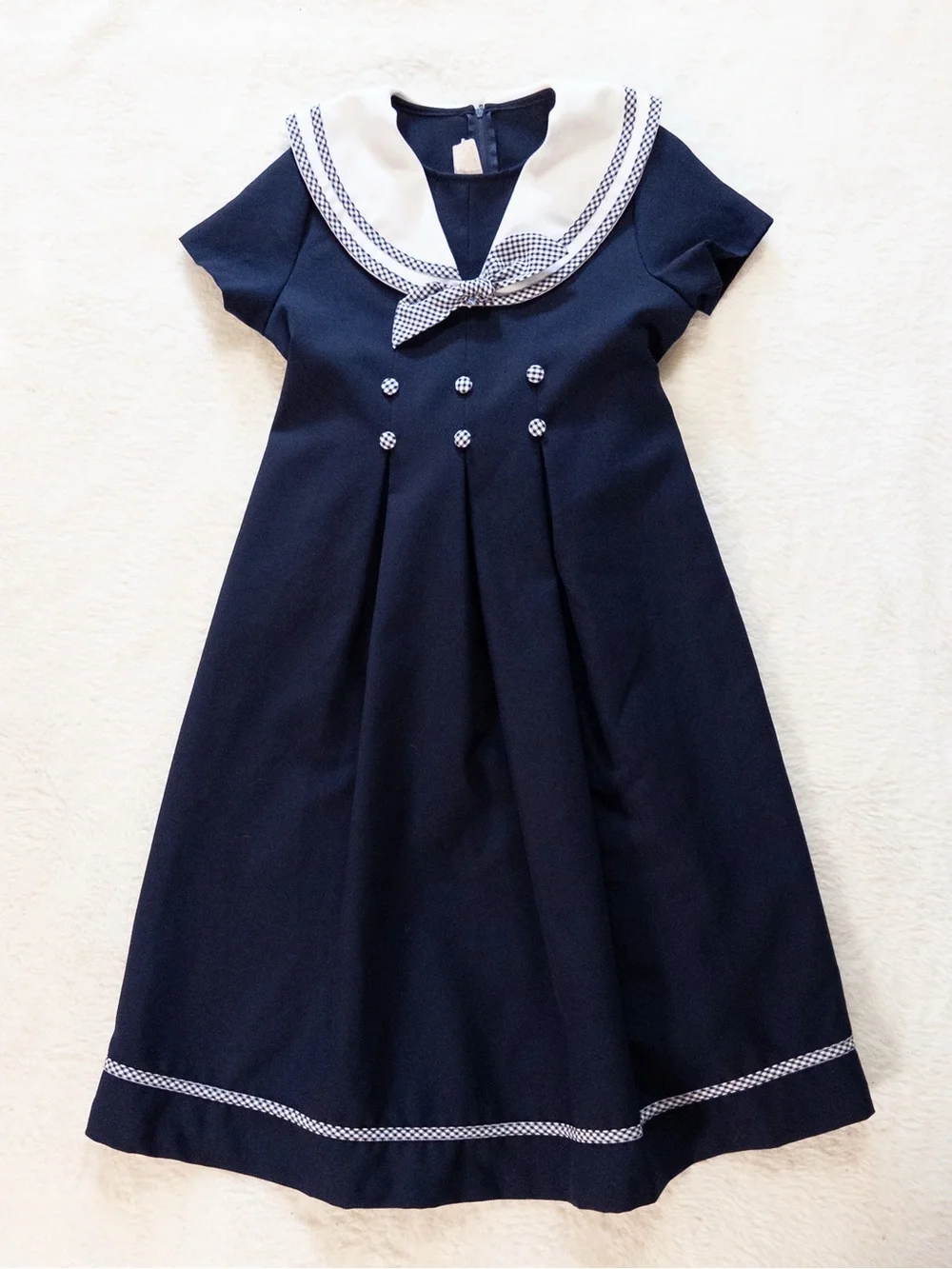 Bonnie Jean Navy Dress with White Sailor Collar